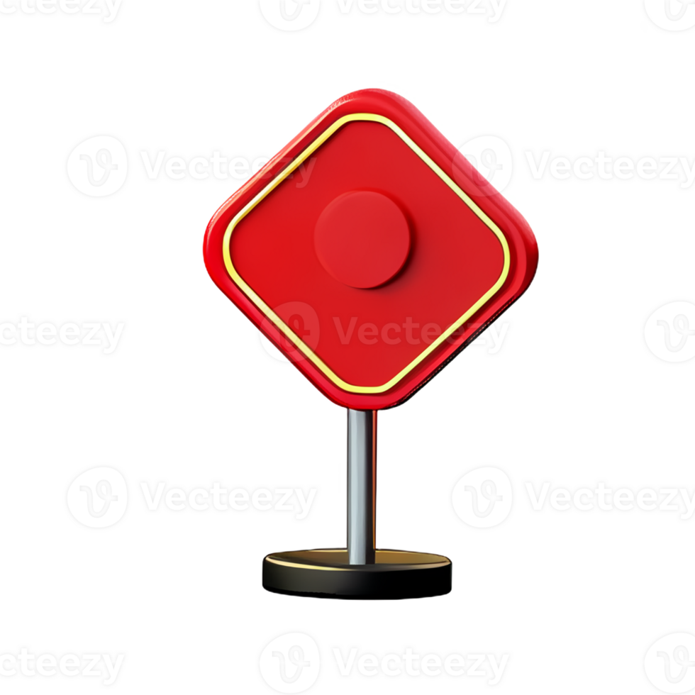 stop sign 3d rendering icon illustration png