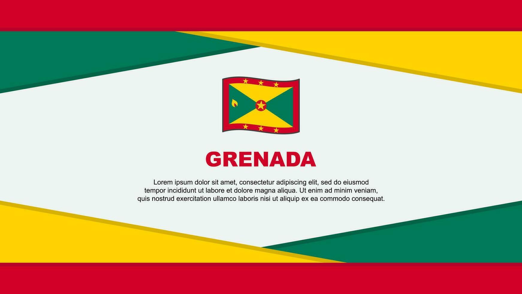 Grenada Flag Abstract Background Design Template. Grenada Independence Day Banner Cartoon Vector Illustration. Grenada Vector