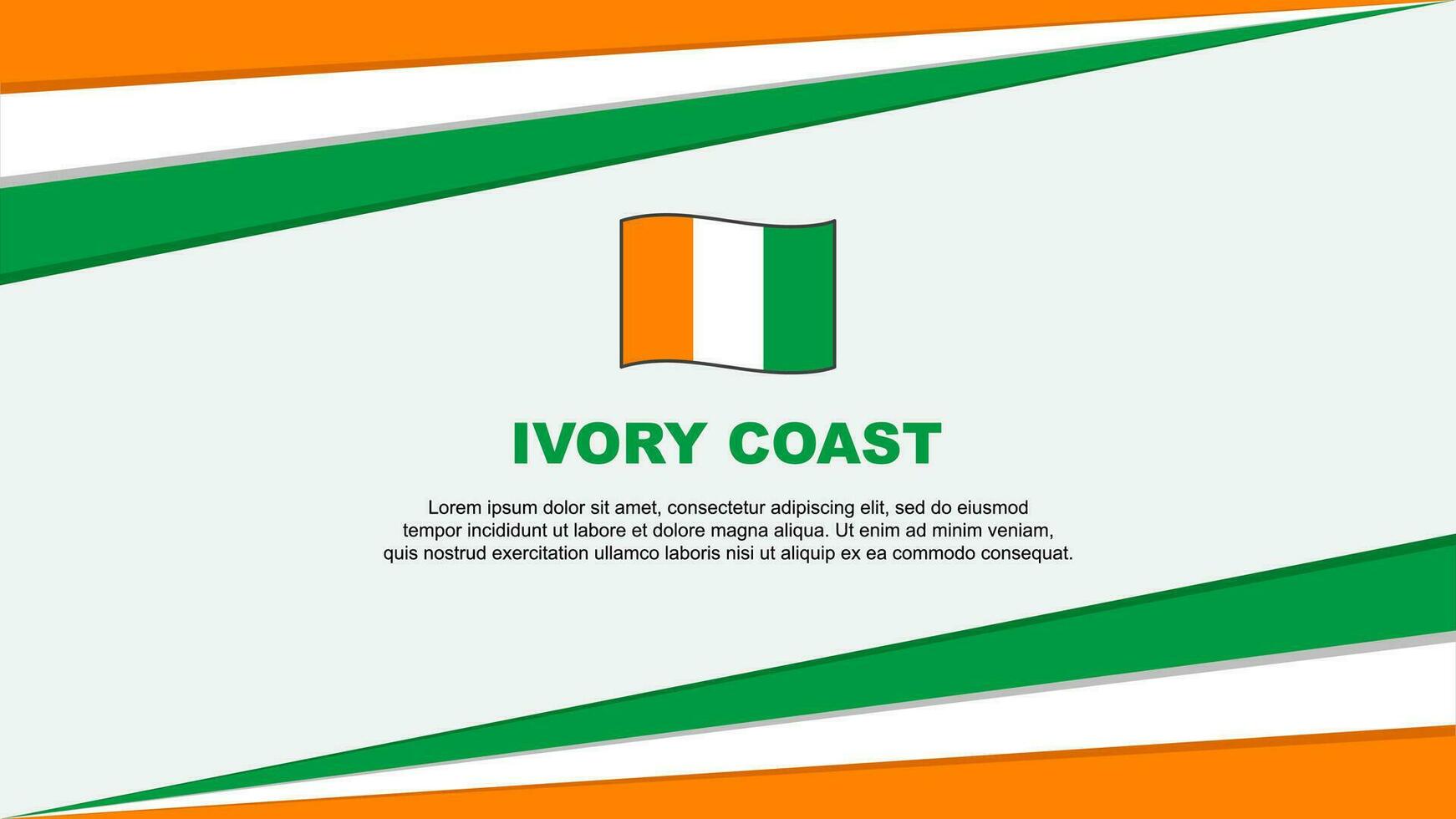 Ivory Coast Flag Abstract Background Design Template. Ivory Coast Independence Day Banner Cartoon Vector Illustration. Ivory Coast Design