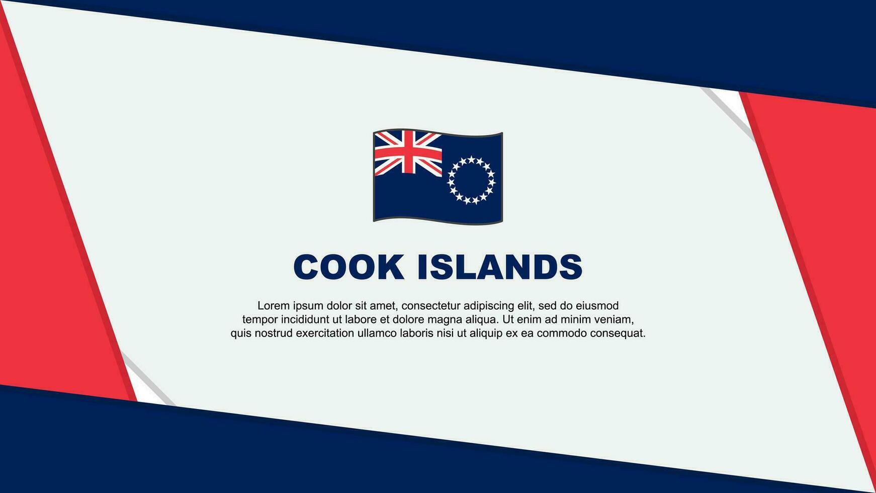 Cook Islands Flag Abstract Background Design Template. Cook Islands Independence Day Banner Cartoon Vector Illustration. Cook Islands Independence Day