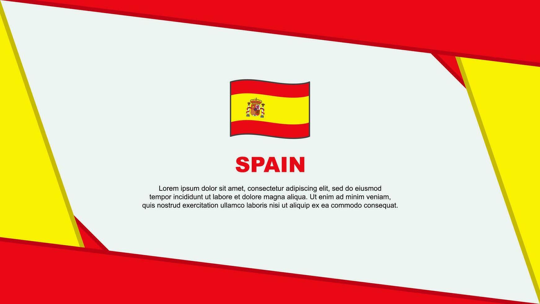 Spain Flag Abstract Background Design Template. Spain Independence Day Banner Cartoon Vector Illustration. Spain Independence Day
