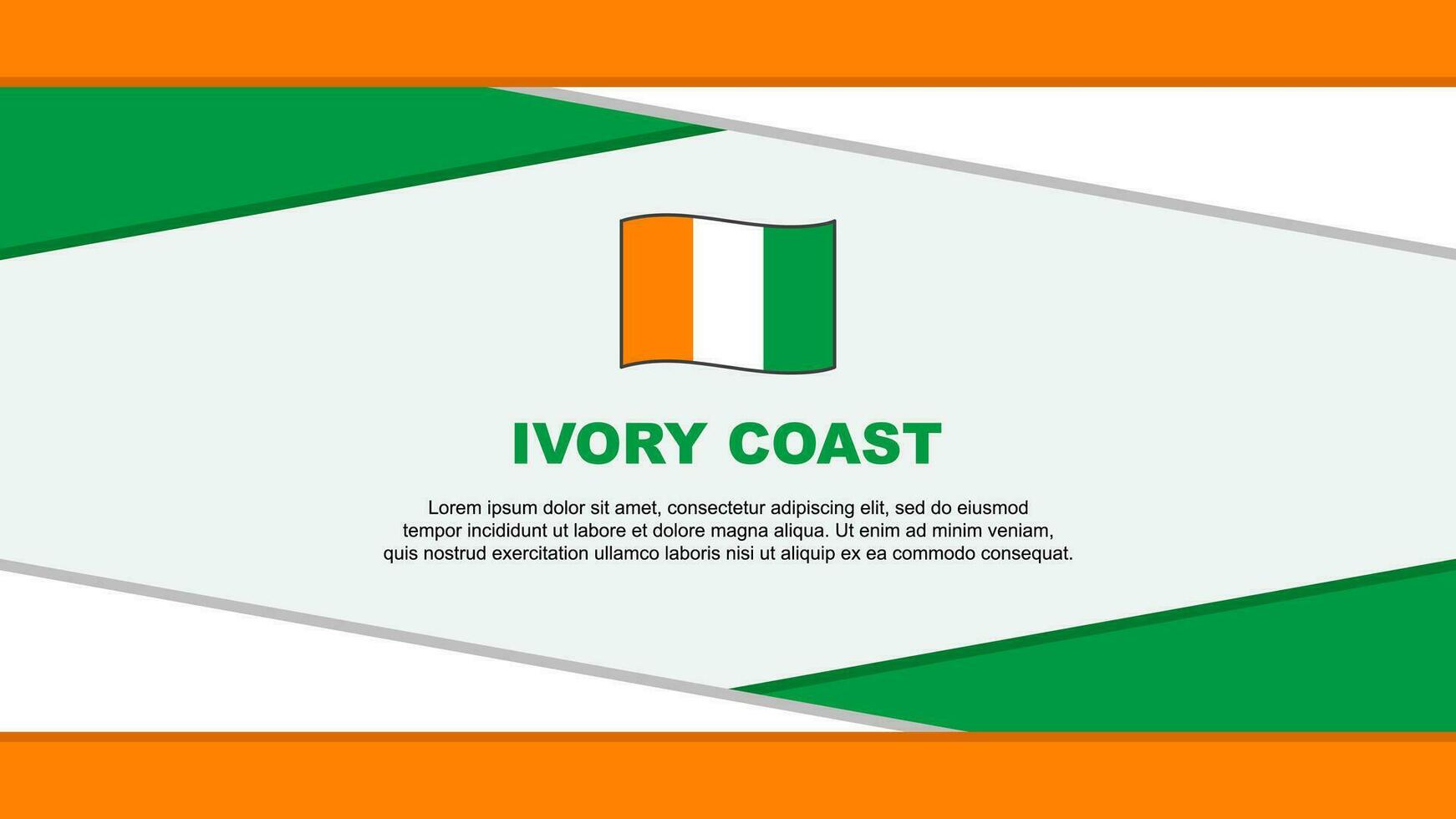 Ivory Coast Flag Abstract Background Design Template. Ivory Coast Independence Day Banner Cartoon Vector Illustration. Ivory Coast Vector