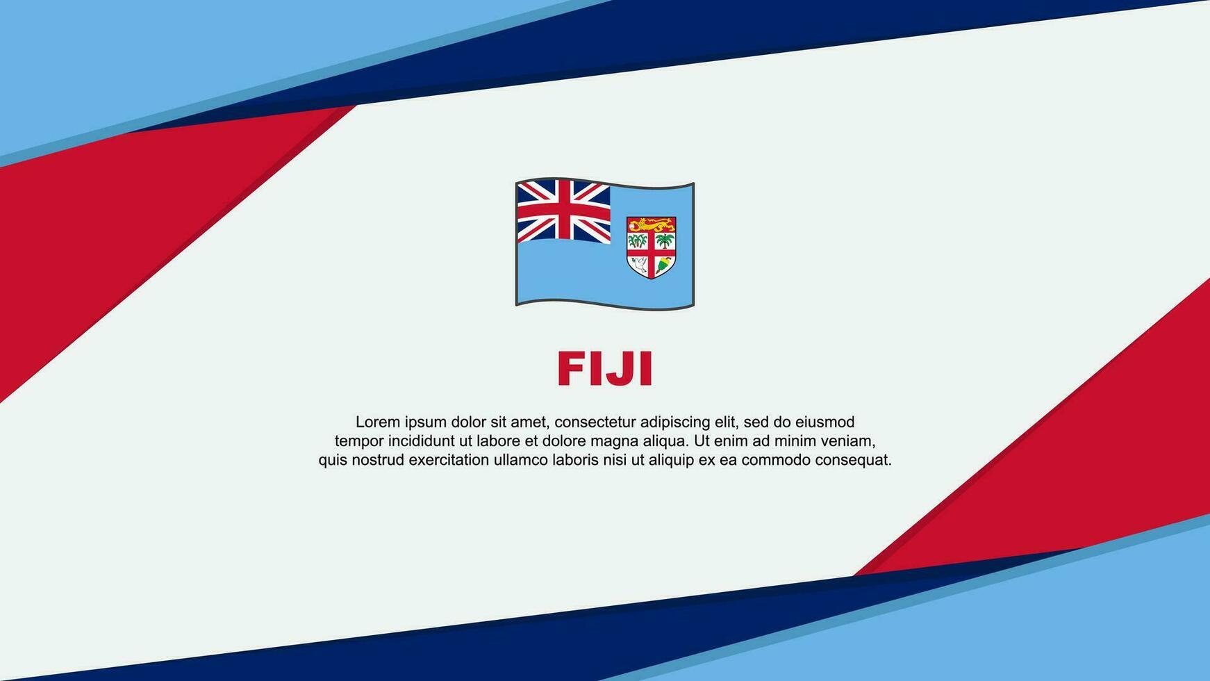 Fiji Flag Abstract Background Design Template. Fiji Independence Day Banner Cartoon Vector Illustration. Fiji