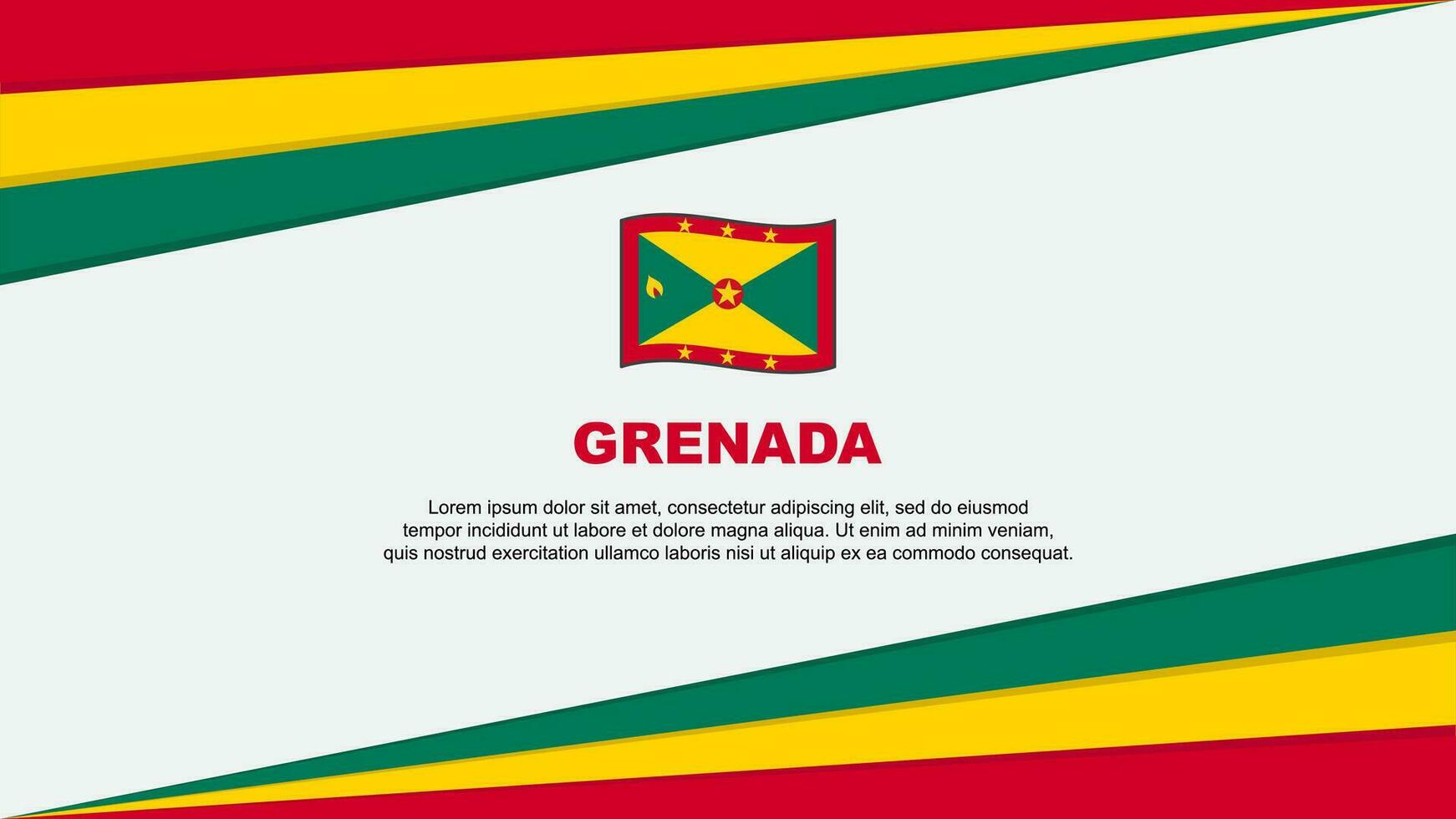 Grenada Flag Abstract Background Design Template. Grenada Independence Day Banner Cartoon Vector Illustration. Grenada Design