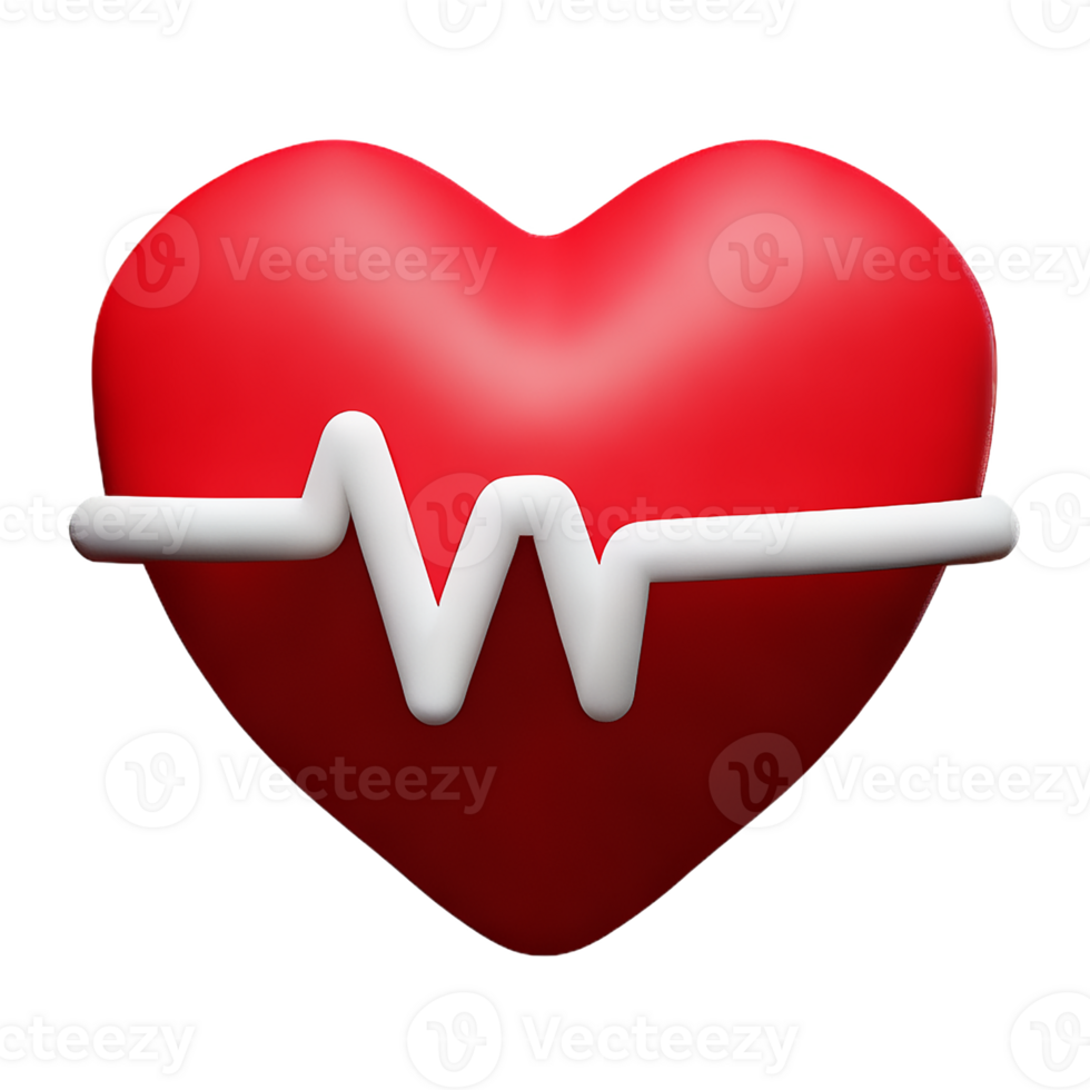 heartbeat 3d rendering icon illustration png