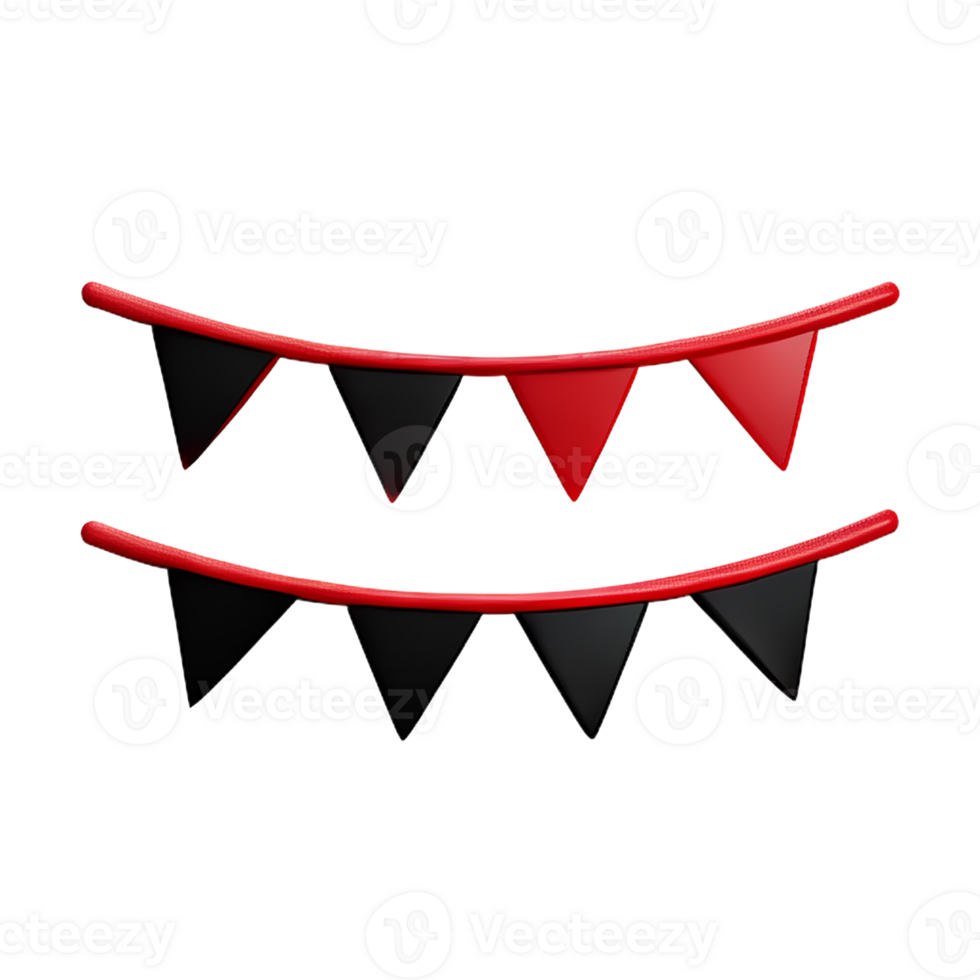 bunting 3d rendering icon illustration png