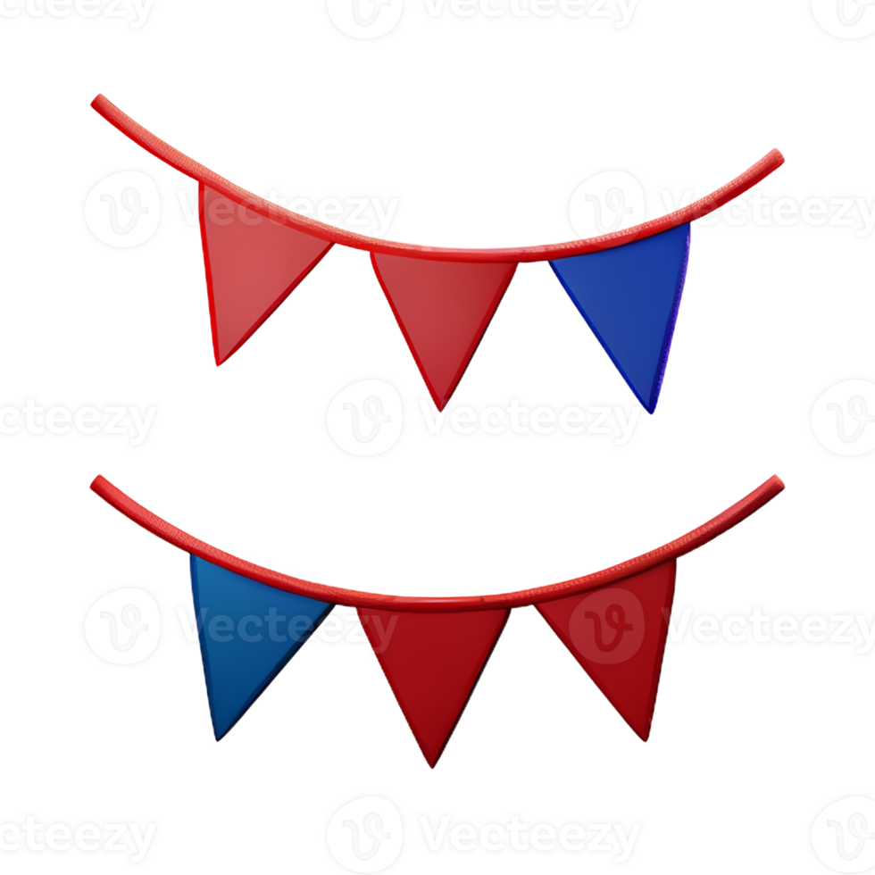 bunting 3d rendering icon illustration png