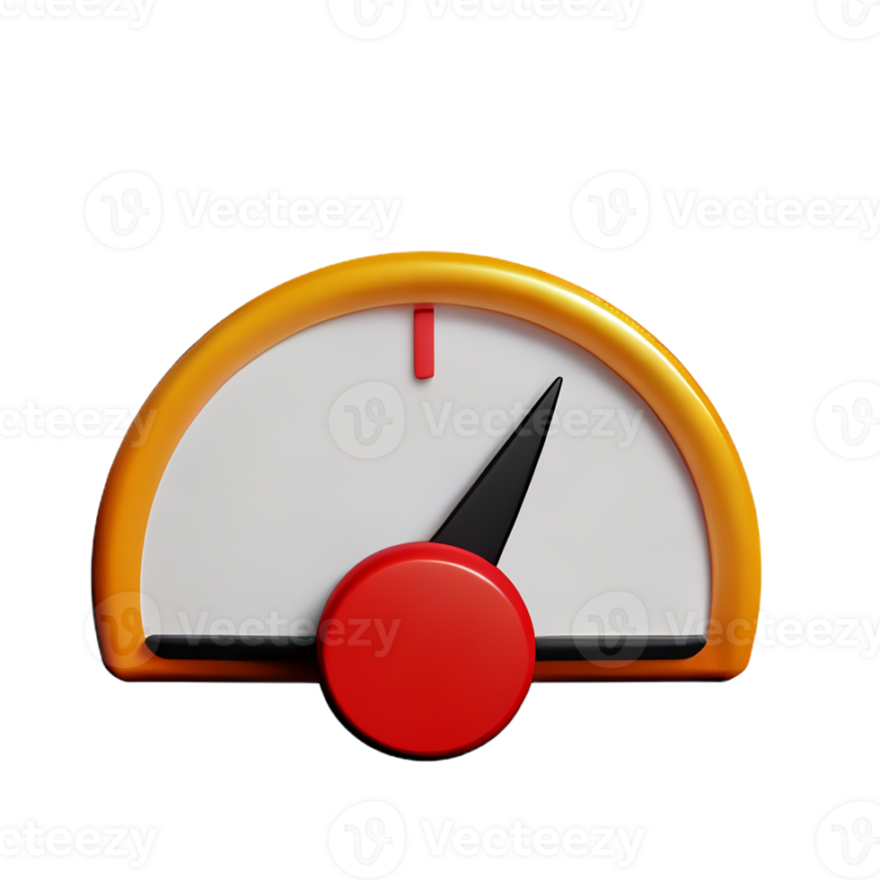 speedometer 3d rendering icon illustration png