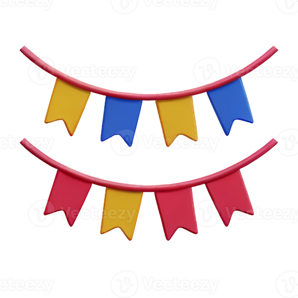 bunting 3d rendering icon illustration png