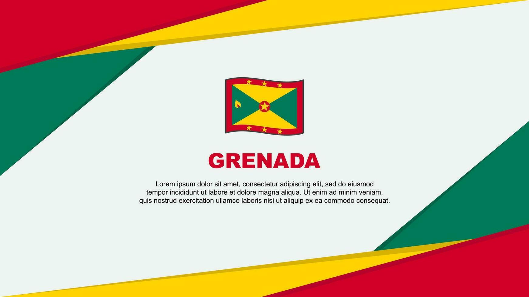 Grenada Flag Abstract Background Design Template. Grenada Independence Day Banner Cartoon Vector Illustration. Grenada