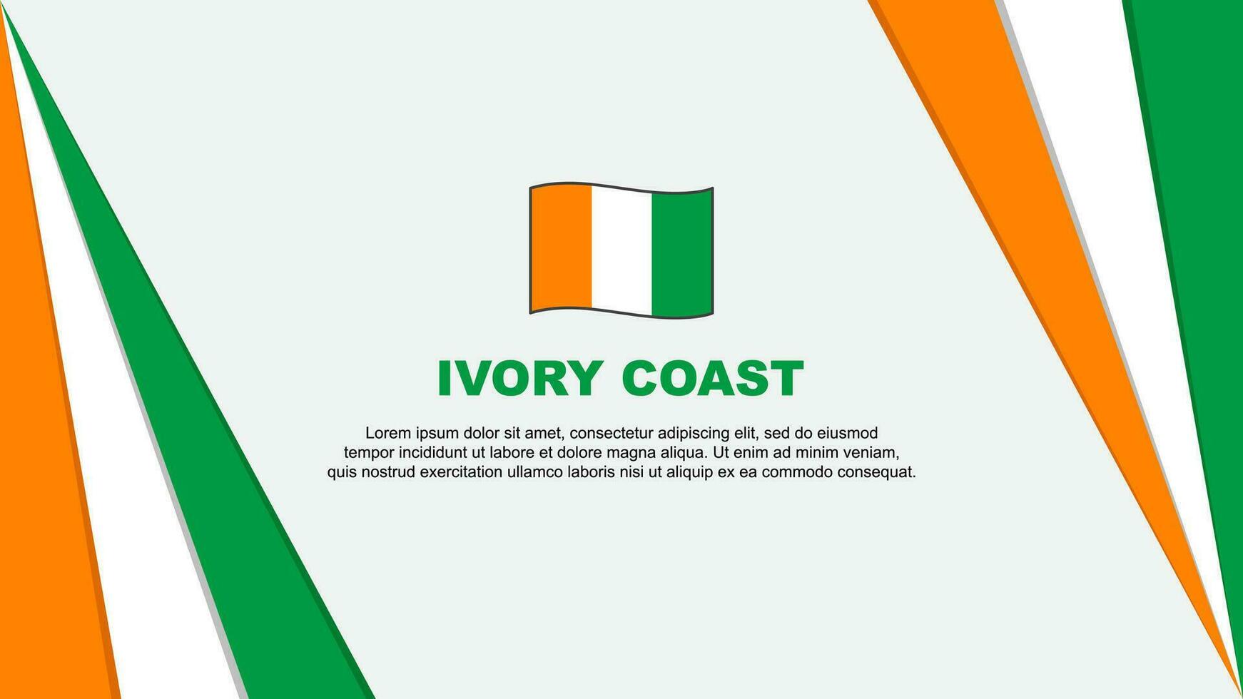 Ivory Coast Flag Abstract Background Design Template. Ivory Coast Independence Day Banner Cartoon Vector Illustration. Ivory Coast Flag