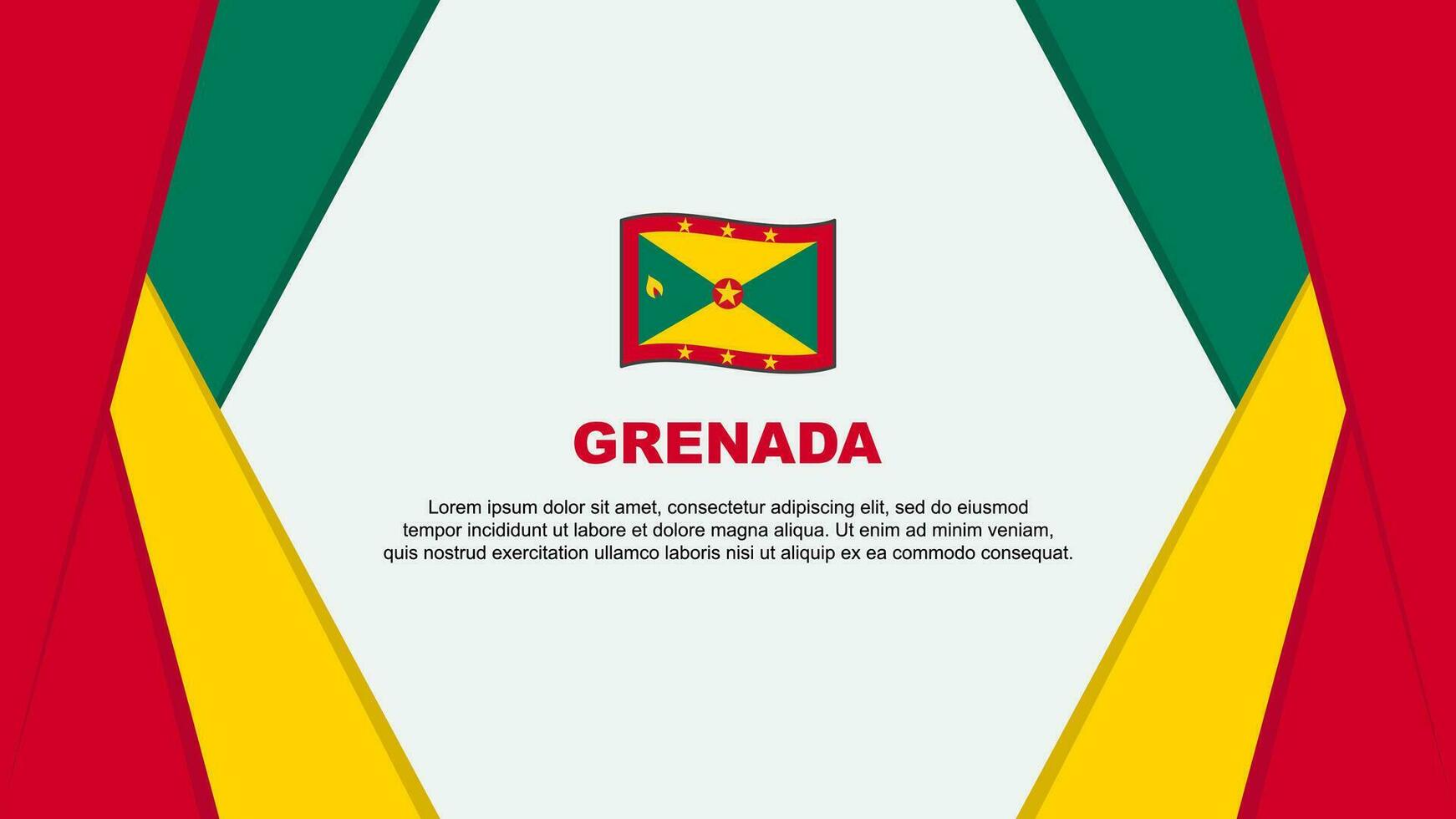 Grenada Flag Abstract Background Design Template. Grenada Independence Day Banner Cartoon Vector Illustration. Grenada Background