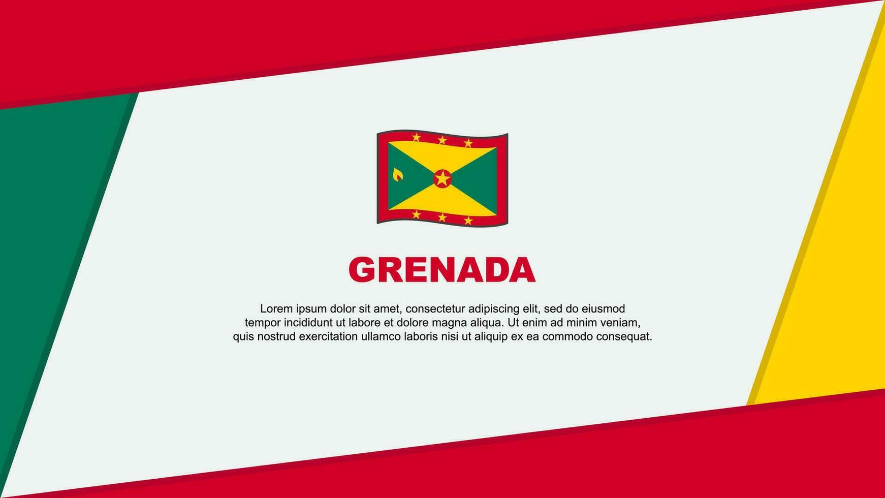 Grenada Flag Abstract Background Design Template. Grenada Independence Day Banner Cartoon Vector Illustration. Grenada Banner