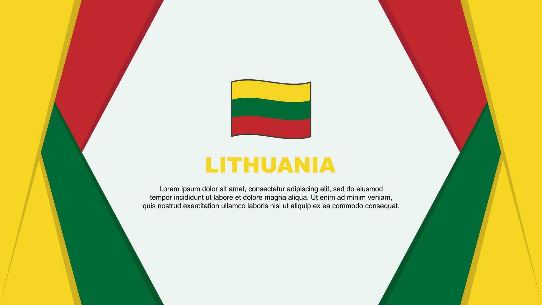 Lithuania Flag Abstract Background Design Template. Lithuania Independence Day Banner Cartoon Vector Illustration. Lithuania Design