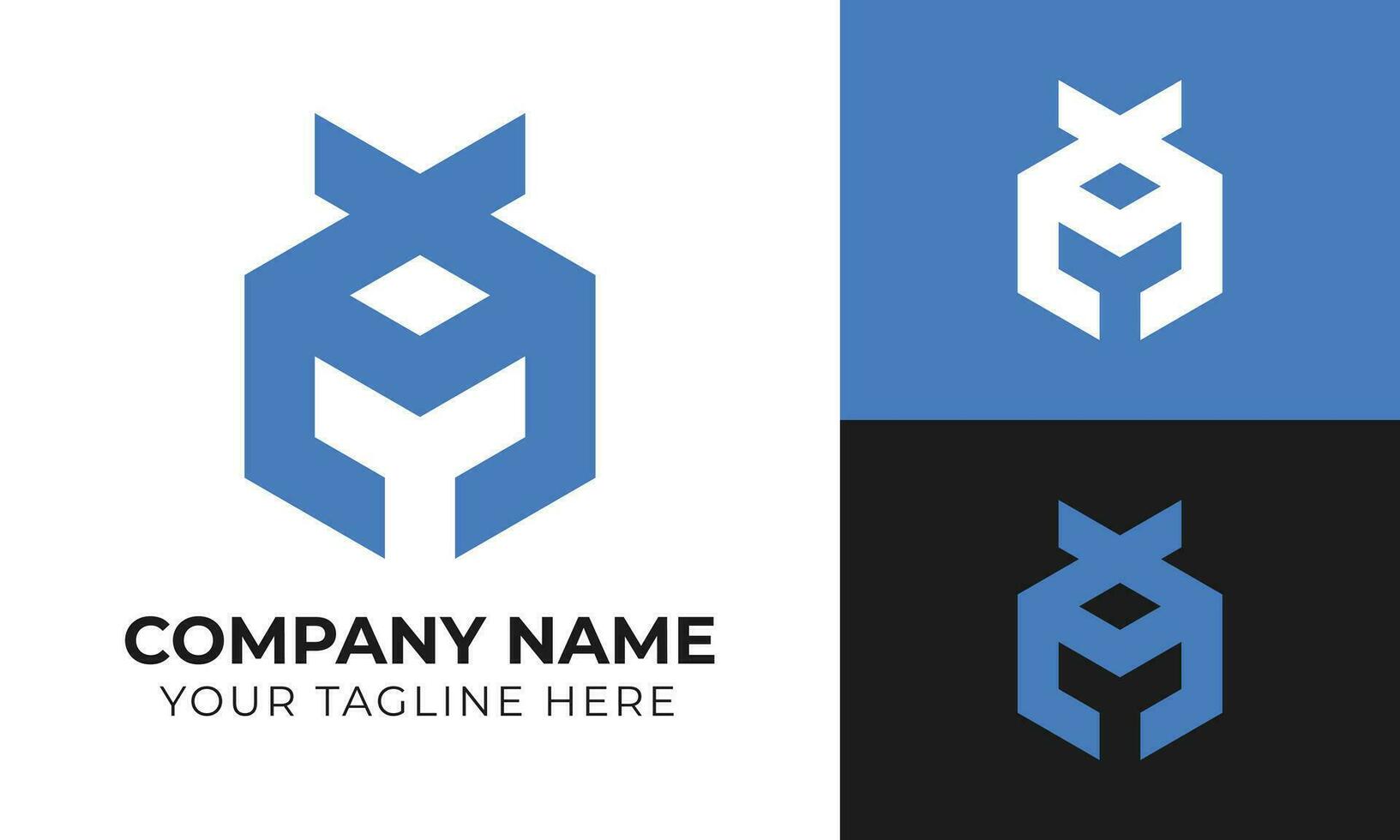 Professional creative modern minimal monogram business logo design template Free Vector