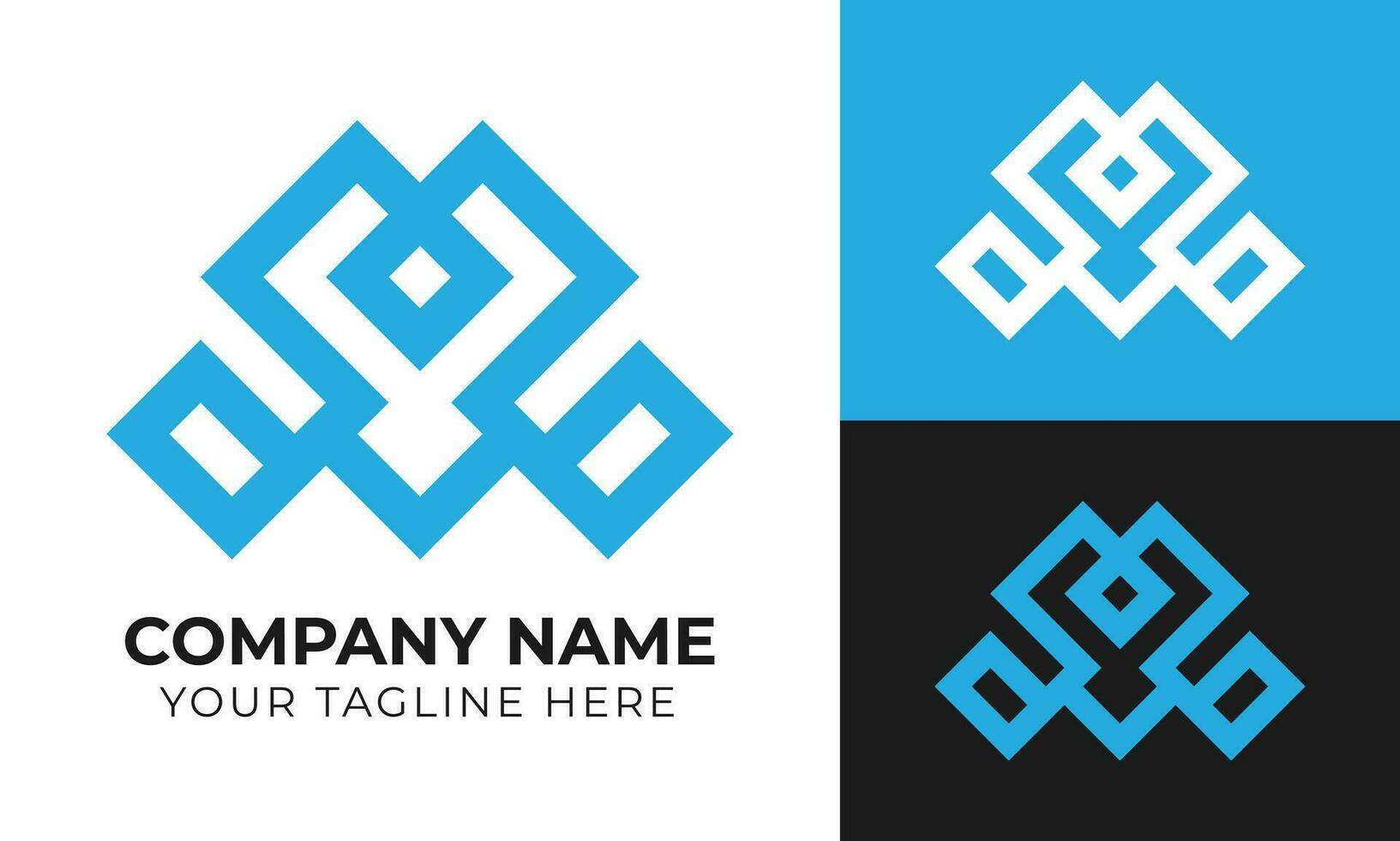 Modern minimal monogram business logo design template for your company Free Vector