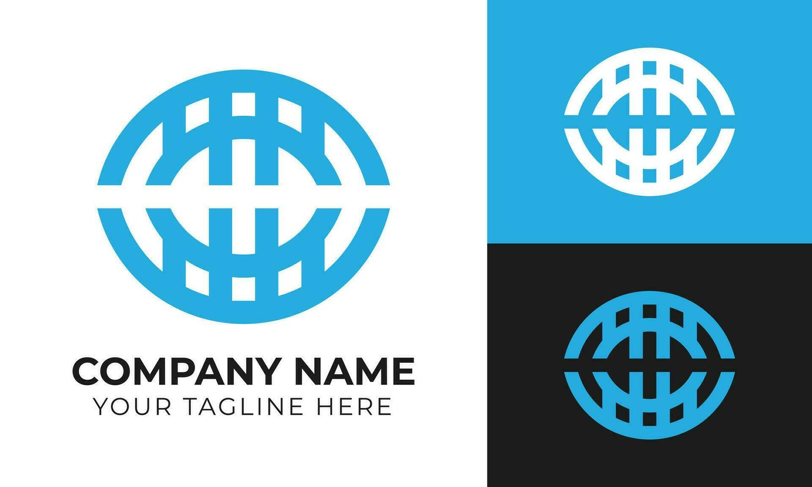 Creative modern minimal monogram business logo design template Free Vector