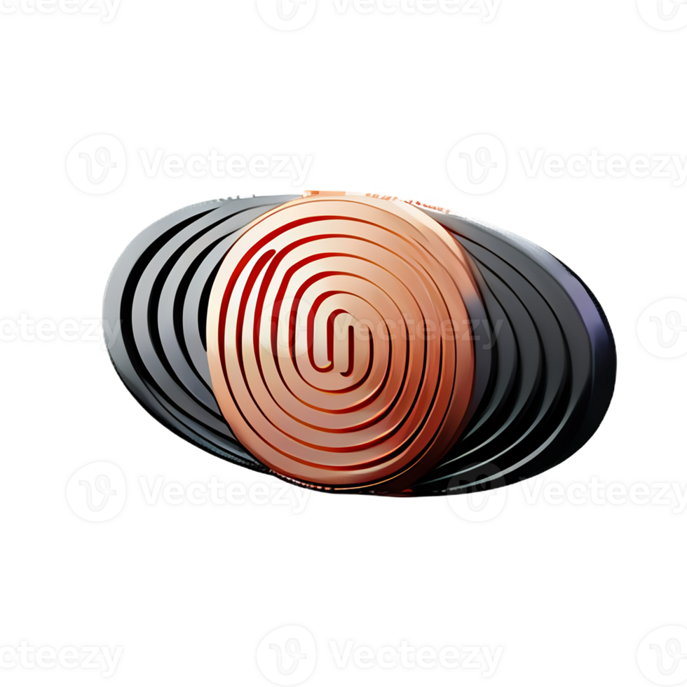 fingerprint 3d rendering icon illustration png