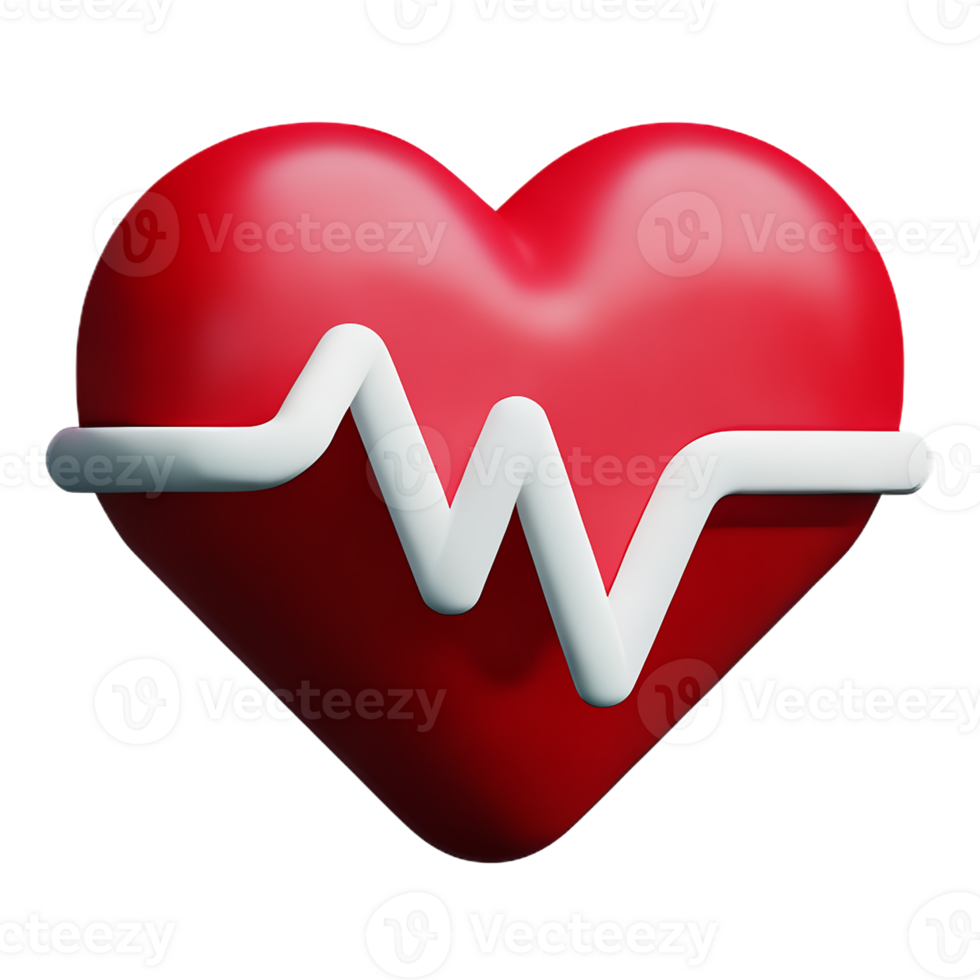 heartbeat 3d rendering icon illustration png