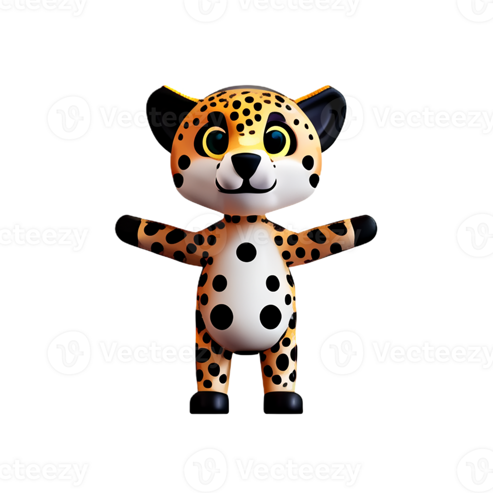 cheetah 3d rendering icon illustration png