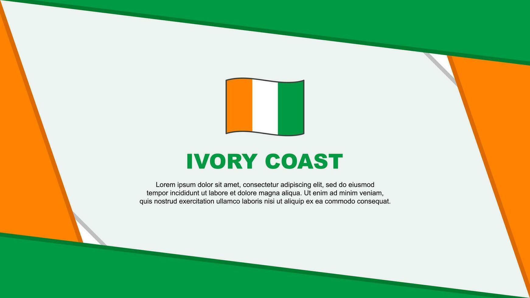 Ivory Coast Flag Abstract Background Design Template. Ivory Coast Independence Day Banner Cartoon Vector Illustration. Ivory Coast Independence Day