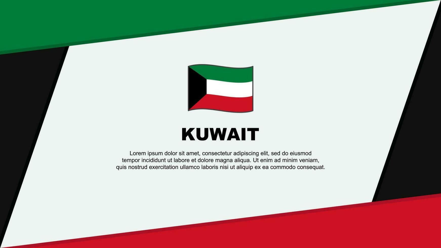 Kuwait Flag Abstract Background Design Template. Kuwait Independence Day Banner Cartoon Vector Illustration. Kuwait Independence Day