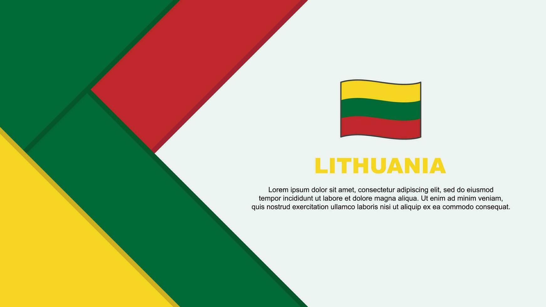 Lithuania Flag Abstract Background Design Template. Lithuania Independence Day Banner Cartoon Vector Illustration. Lithuania