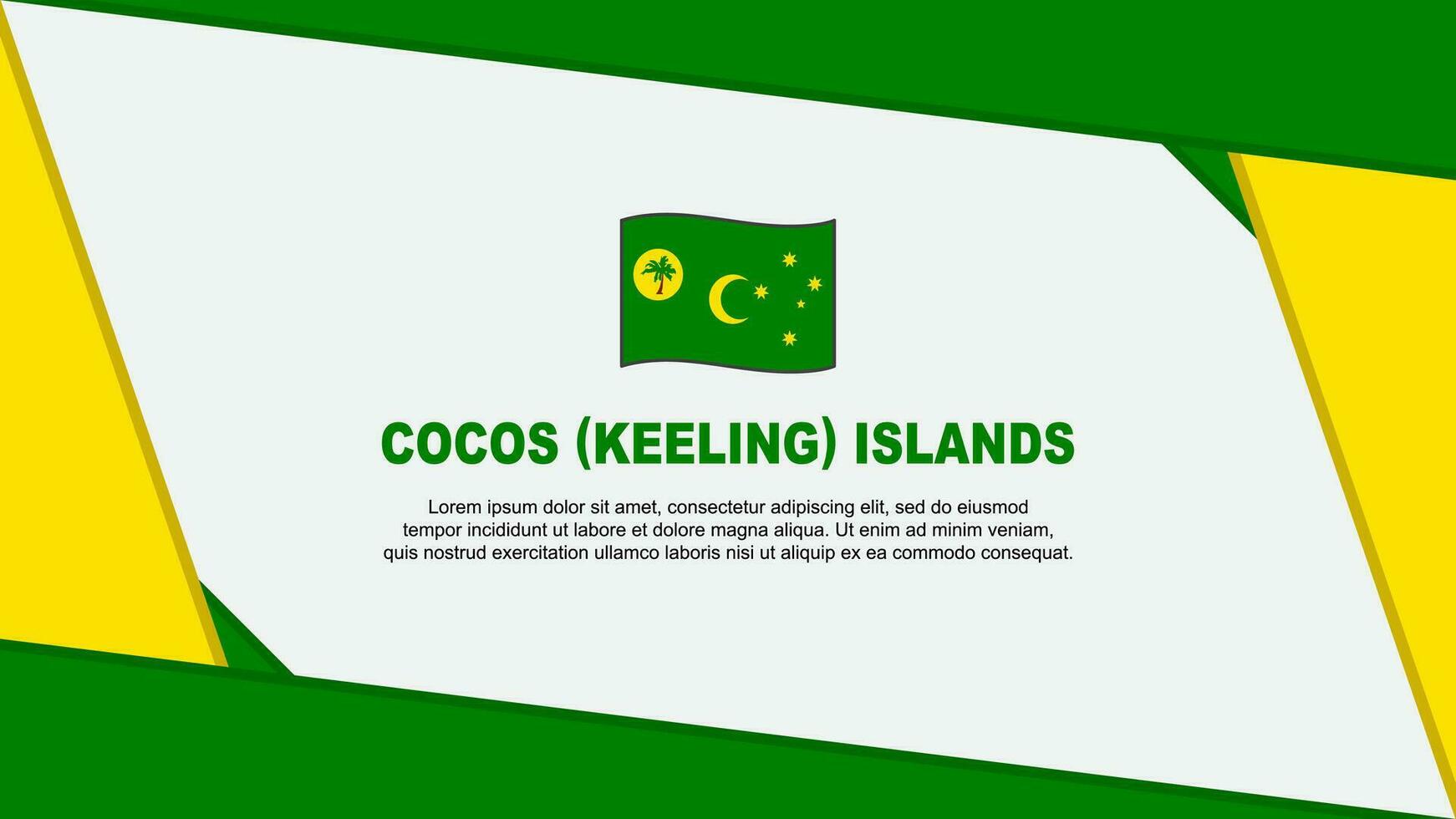 Cocos Islands Flag Abstract Background Design Template. Cocos Islands Independence Day Banner Cartoon Vector Illustration. Cocos Islands Independence Day