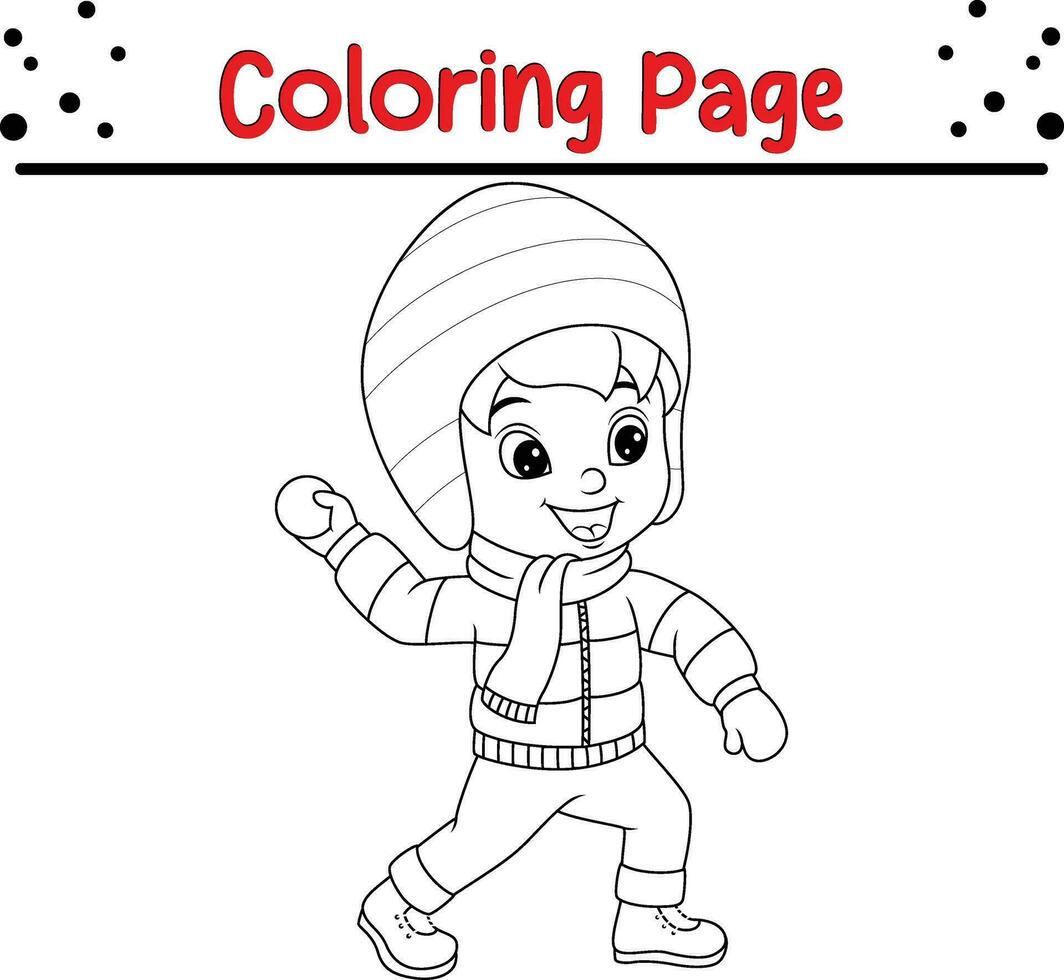 Navidad contento niños colorante página para niños. vector negro y blanco ilustración aislado en blanco antecedentes.