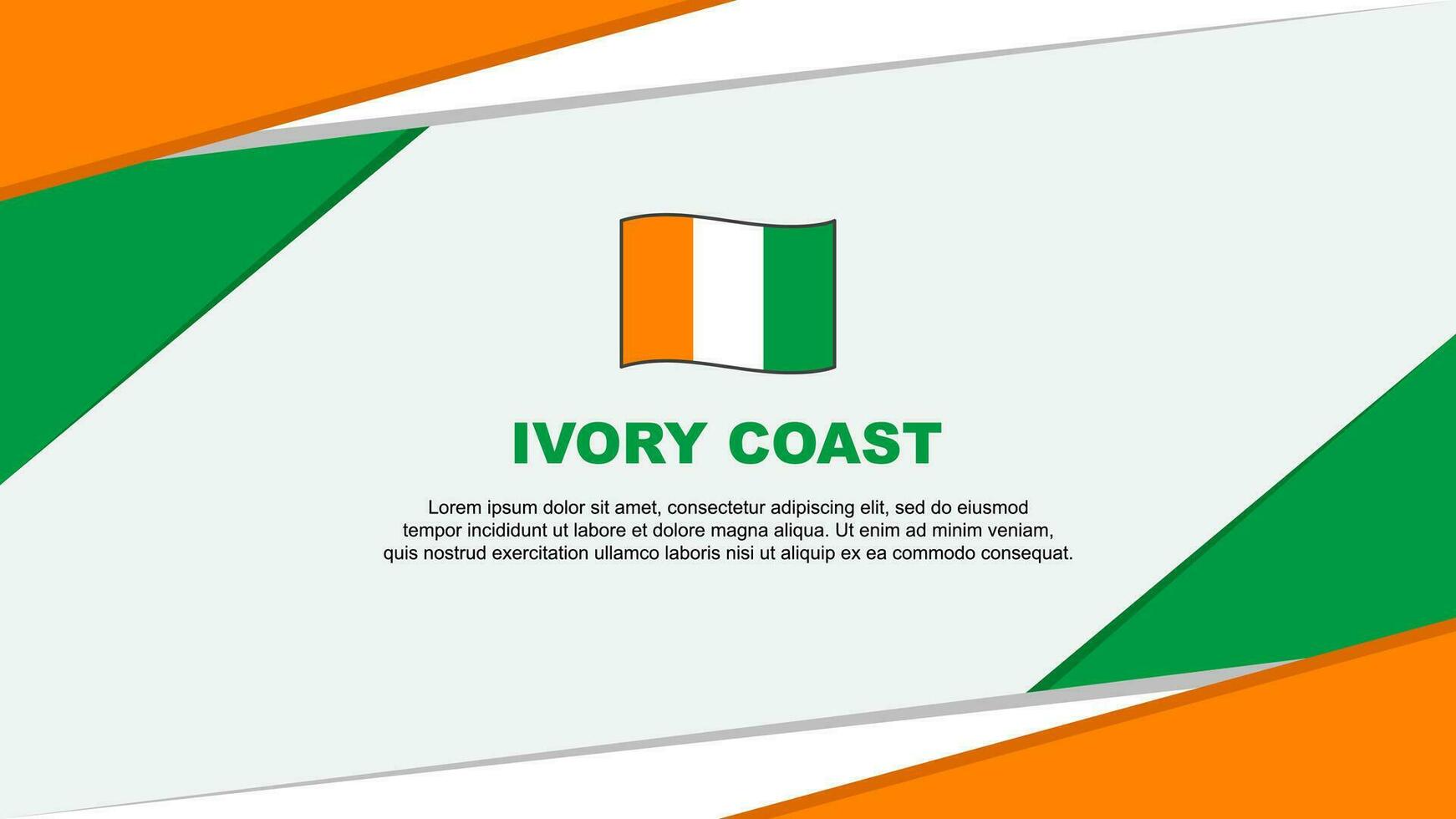 Ivory Coast Flag Abstract Background Design Template. Ivory Coast Independence Day Banner Cartoon Vector Illustration. Ivory Coast