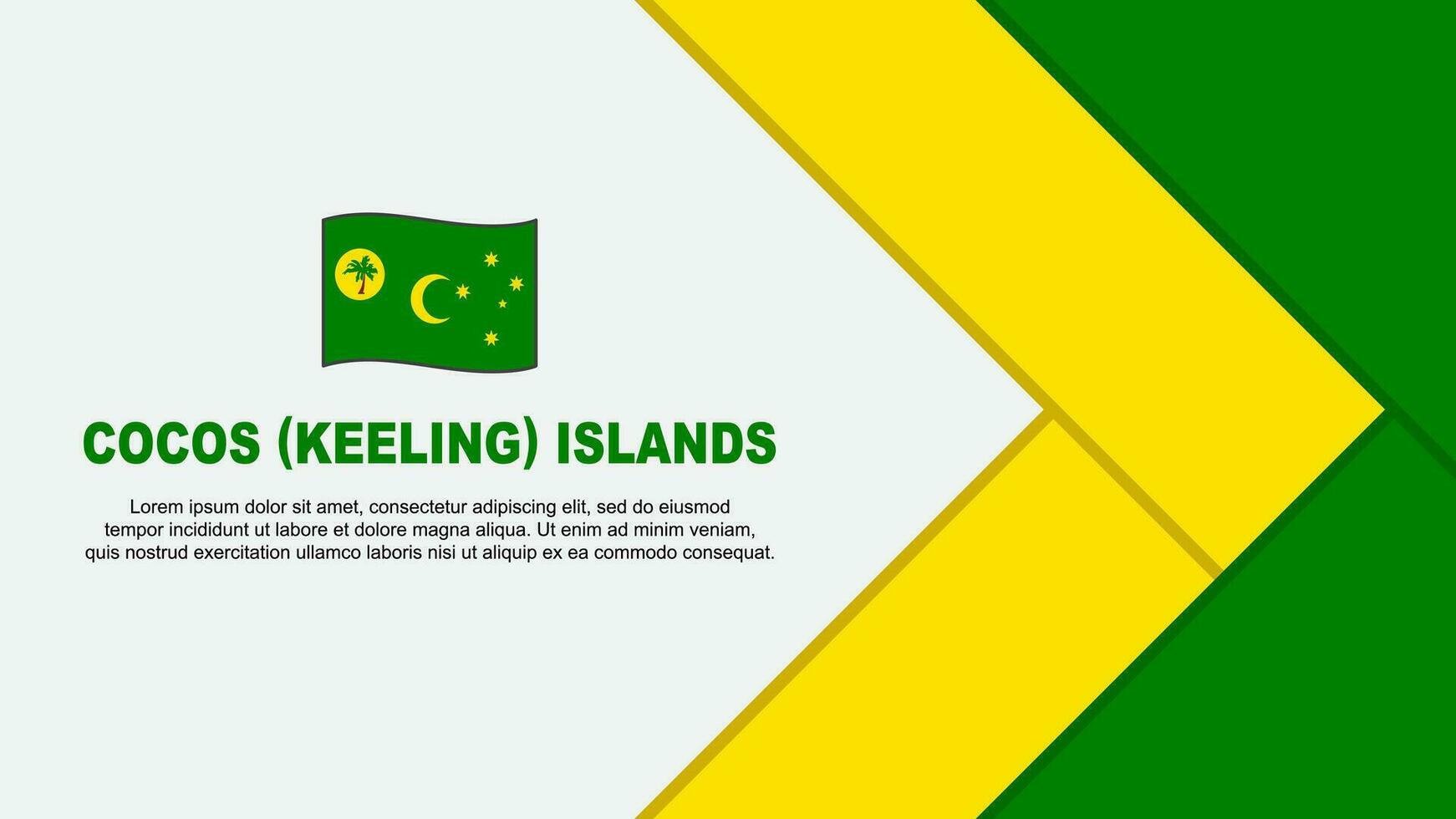 Cocos Islands Flag Abstract Background Design Template. Cocos Islands Independence Day Banner Cartoon Vector Illustration. Cocos Islands Cartoon