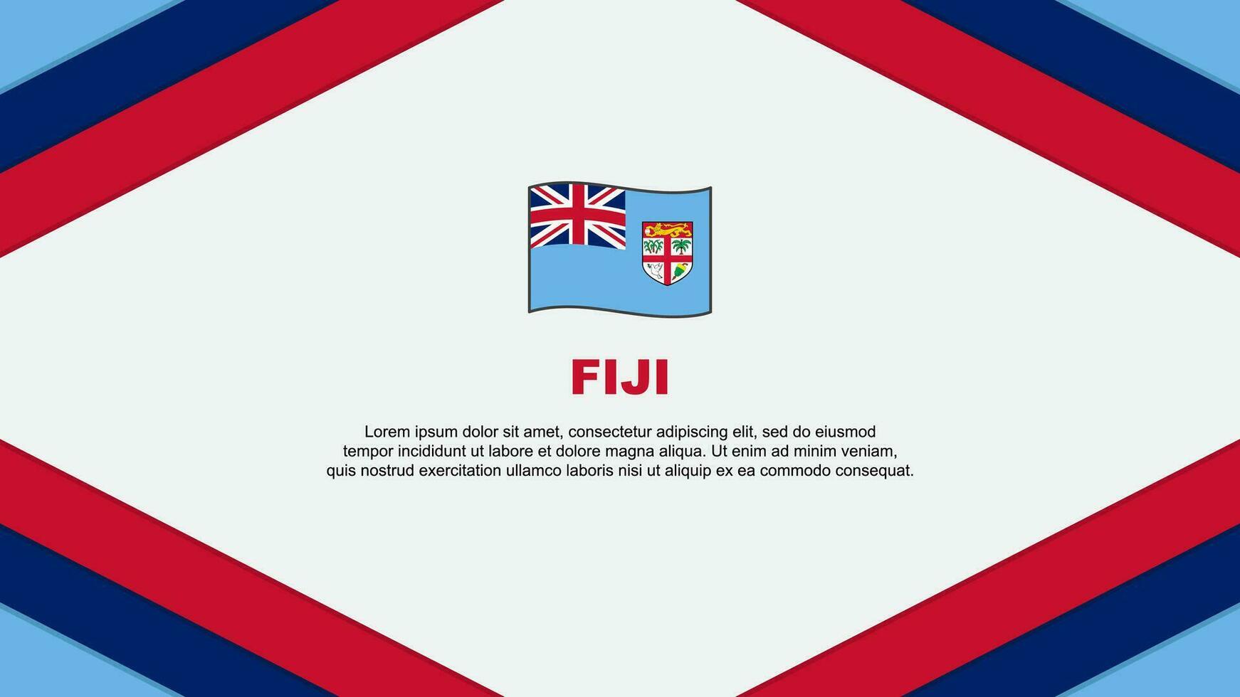 Fiji Flag Abstract Background Design Template. Fiji Independence Day Banner Cartoon Vector Illustration. Fiji Template