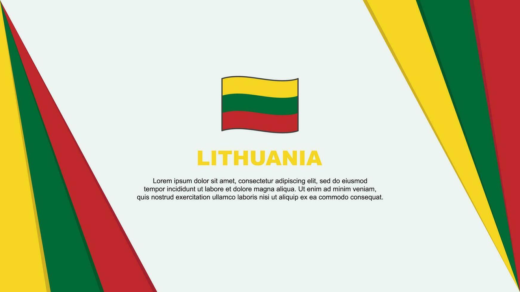 Lithuania Flag Abstract Background Design Template. Lithuania Independence Day Banner Cartoon Vector Illustration. Lithuania Banner