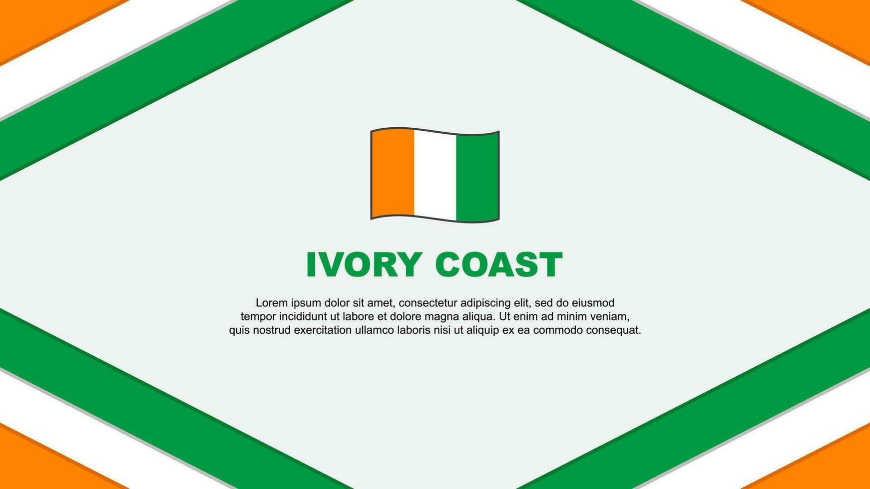 Ivory Coast Flag Abstract Background Design Template. Ivory Coast Independence Day Banner Cartoon Vector Illustration. Ivory Coast Template