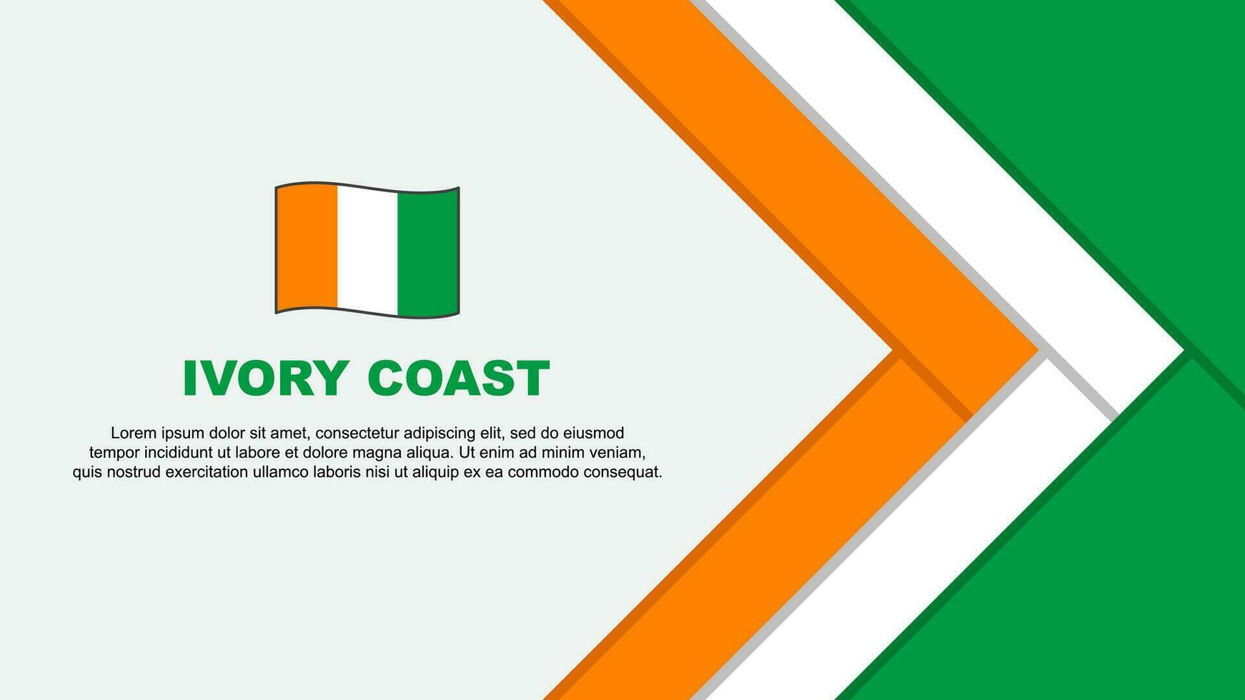 Ivory Coast Flag Abstract Background Design Template. Ivory Coast Independence Day Banner Cartoon Vector Illustration. Ivory Coast Cartoon