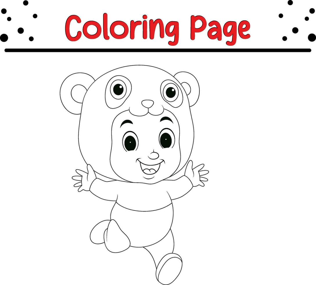 Happy Christmas coloring page for children. .Line art design for kids coloring page. Vector illustration. Isolated on white background.