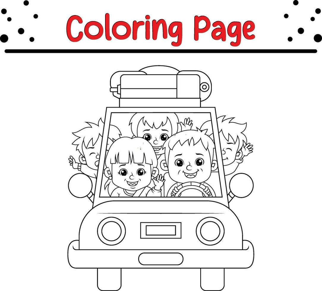 contento Navidad colorante página para niños. .línea Arte diseño para niños colorante página. vector ilustración. aislado en blanco antecedentes.