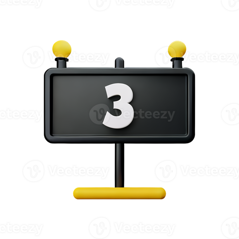 blackboard 3d rendering icon illustration png