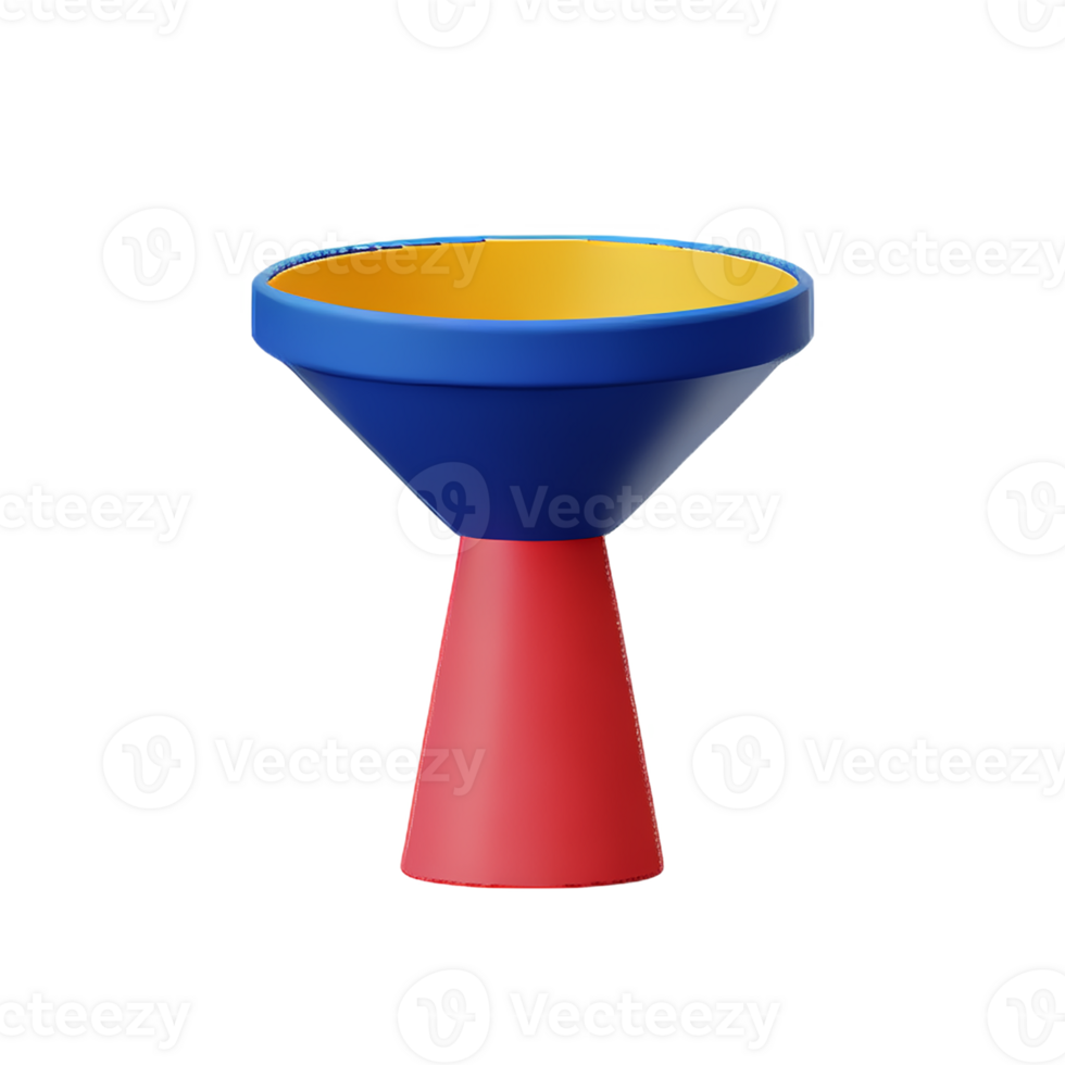 funnel 3d rendering icon illustration png