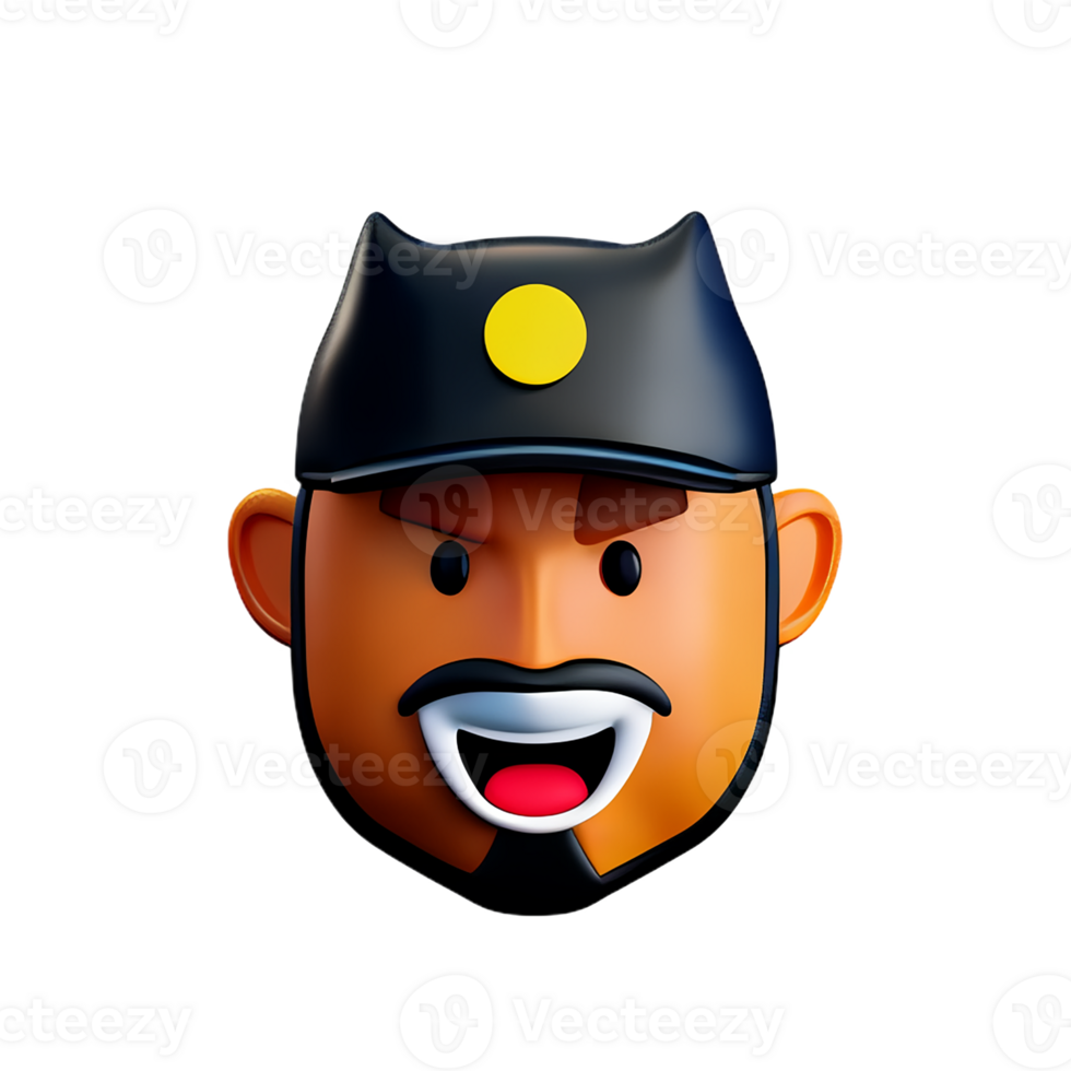 gangster face 3d rendering icon illustration png