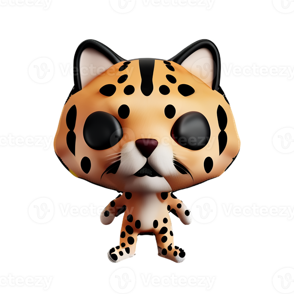 cheetah 3d rendering icon illustration png