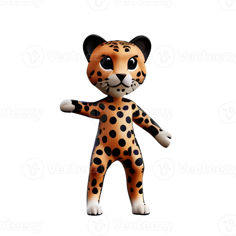 cheetah 3d rendering icon illustration png