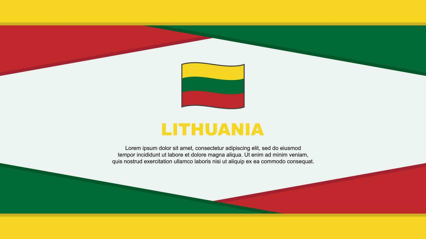 Lithuania Flag Abstract Background Design Template. Lithuania Independence Day Banner Cartoon Vector Illustration. Lithuania Vector