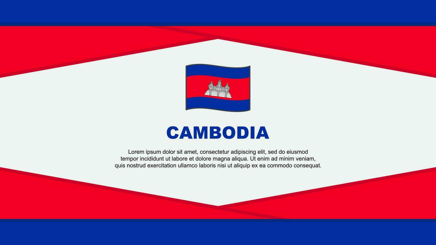 Cambodia Flag Abstract Background Design Template. Cambodia Independence Day Banner Cartoon Vector Illustration. Cambodia Vector