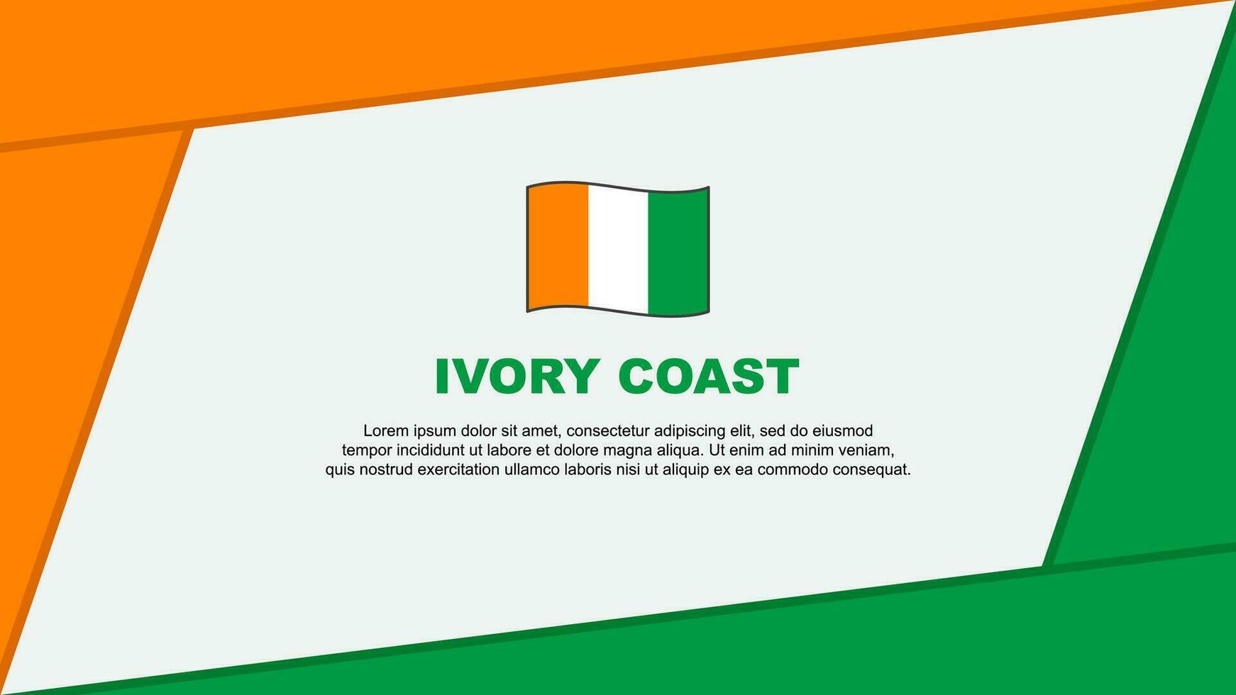 Ivory Coast Flag Abstract Background Design Template. Ivory Coast Independence Day Banner Cartoon Vector Illustration. Ivory Coast Banner