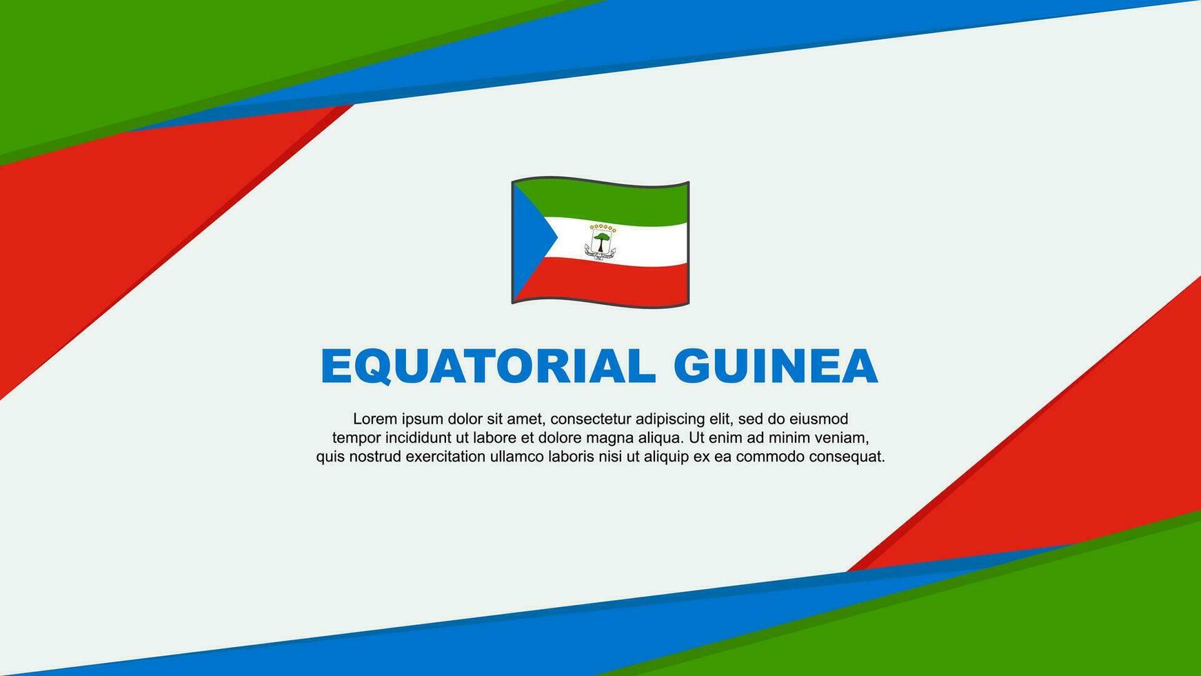 Equatorial Guinea Flag Abstract Background Design Template. Equatorial Guinea Independence Day Banner Cartoon Vector Illustration. Equatorial Guinea