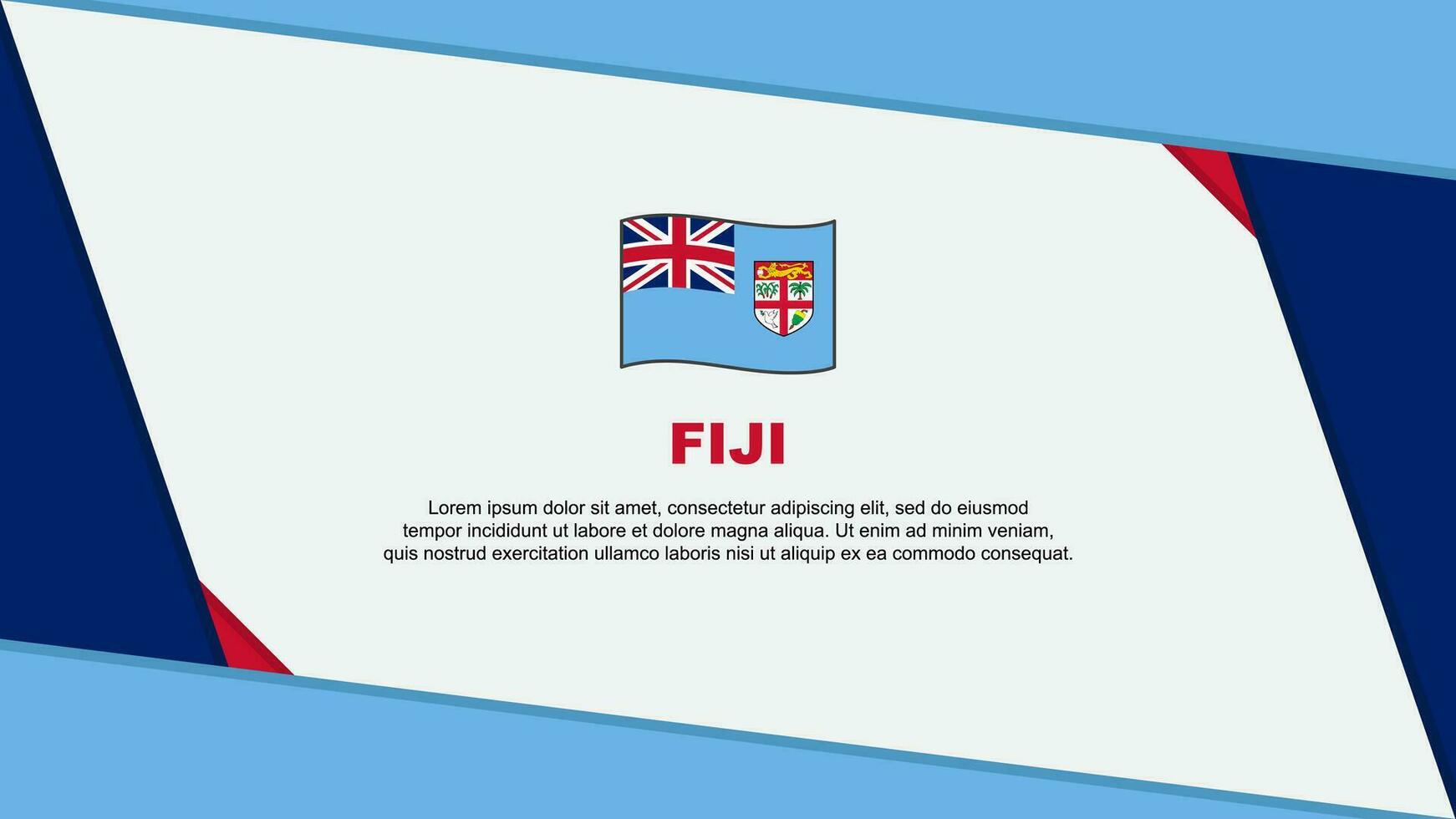 Fiji Flag Abstract Background Design Template. Fiji Independence Day Banner Cartoon Vector Illustration. Fiji Independence Day