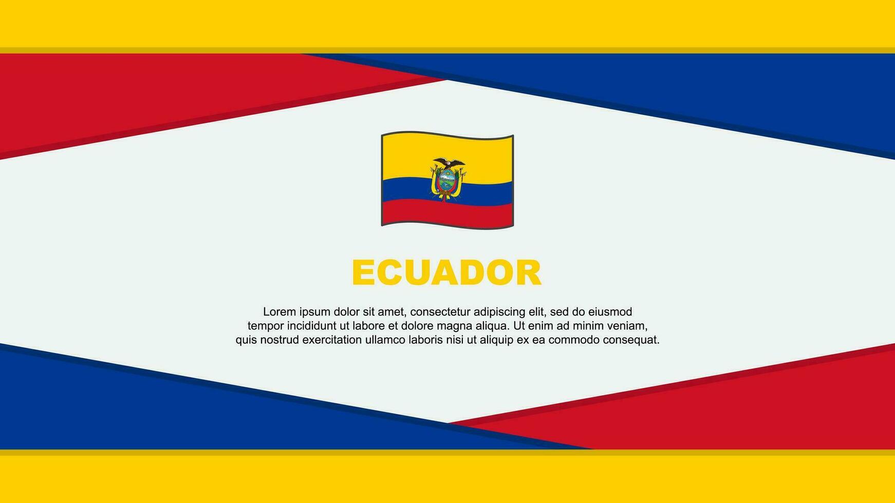 Ecuador Flag Abstract Background Design Template. Ecuador Independence Day Banner Cartoon Vector Illustration. Ecuador Vector