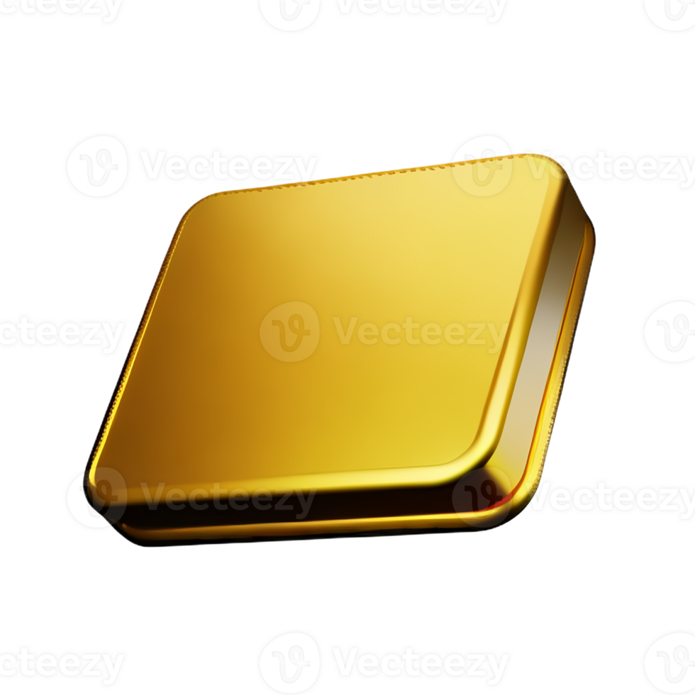 gold bar 3d rendering icon illustration png