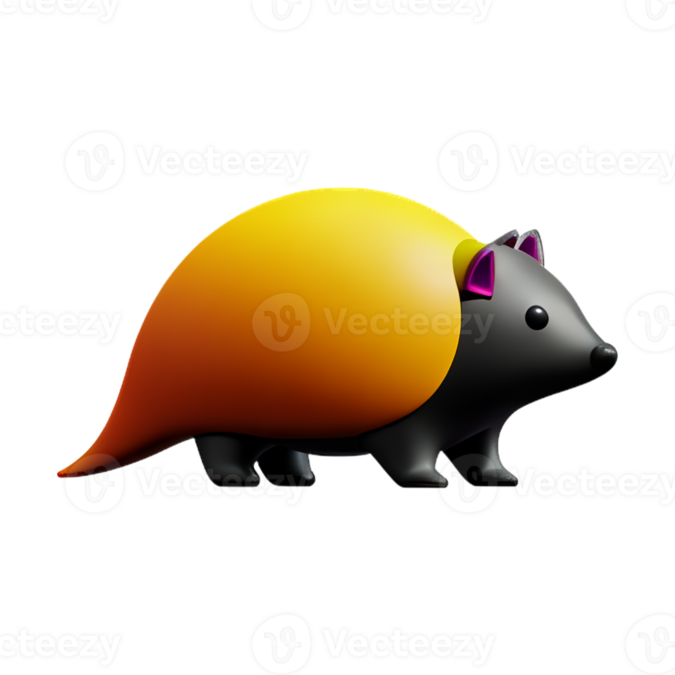 hedgehog 3d rendering icon illustration png
